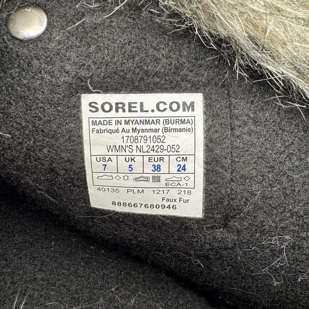 Sorel Waterproof Winter Boots Womens Size 7 Joan of Arctic Grey NL2429-052